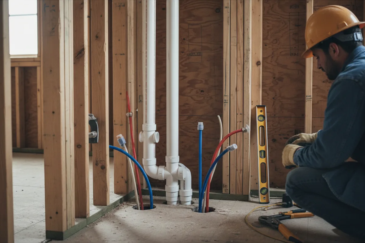 Drain and supply rough-in during Drain Cleaning in Black Creek